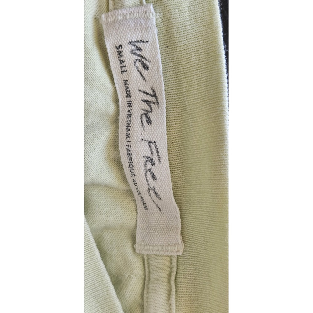 WE THE FREE lime green long sleeve crop top w/pocket woman Sz Small - Picture 5 of 6